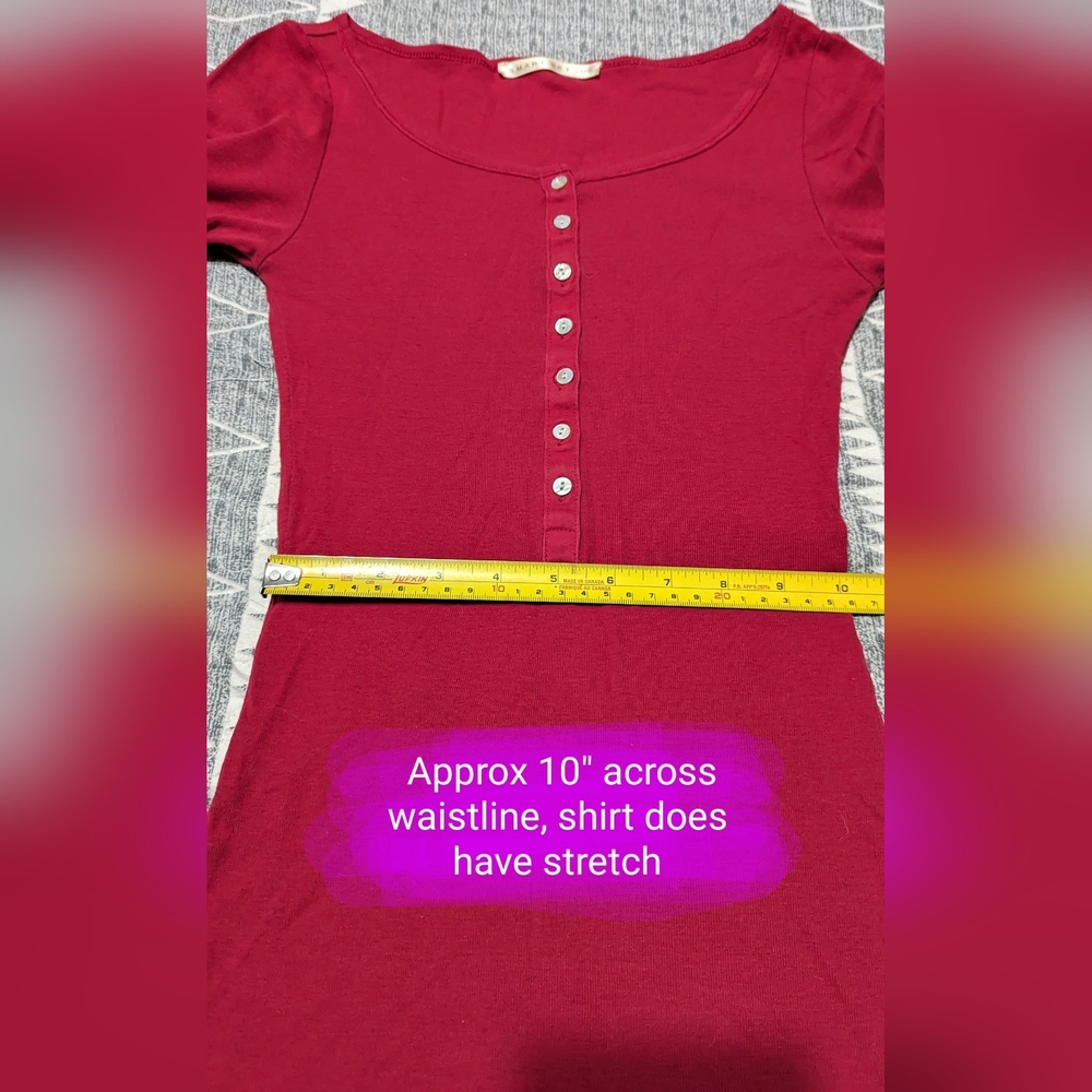 Smart Set ladies Xsmall T shirt, reddish colour, stretchy fabric, EUC - Picture 5 of 12